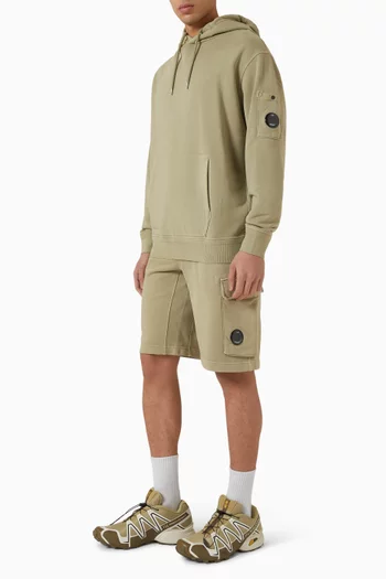 سويت شيرت بغطاء رأس وعدسة صوف بنسيج مائل