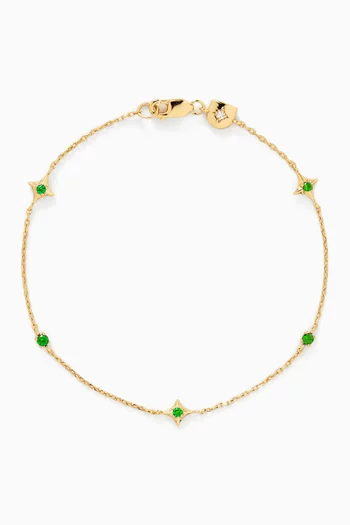 Star Crystal Chain Bracelet in 18kt Gold-plated Sterling Silver
