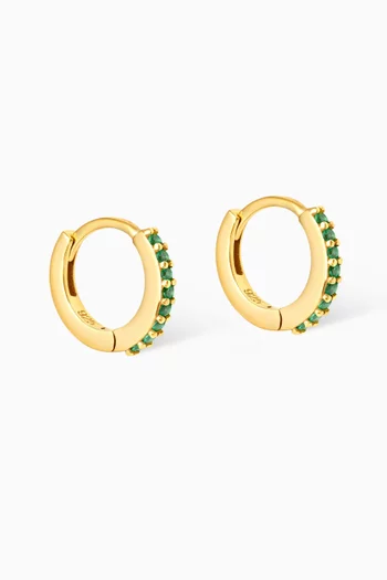 May Birthstone Hoop Earrings in 18kt Gold-plated Sterling Silver