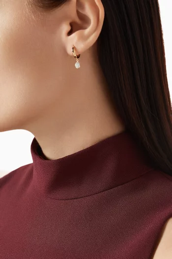 Pearl Charm Earrings in 18kt Gold-plated Sterling Silver