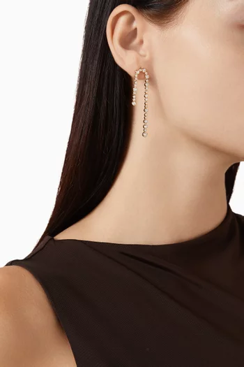 Gleam Crystal Drop Earrings in 18kt Gold-plated Sterling Silver