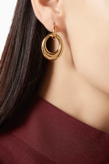 Dome Link Hoop Earrings in 18kt Gold-plated Sterling Silver