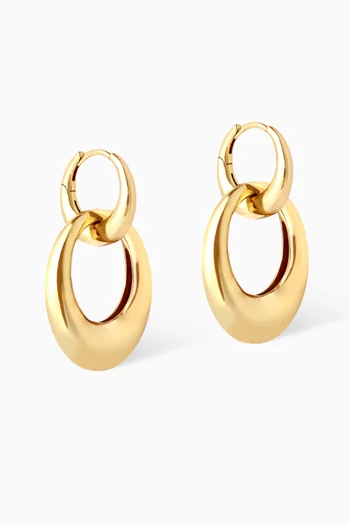 Dome Link Hoop Earrings in 18kt Gold-plated Sterling Silver