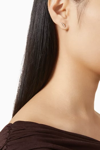 Navette Crystal Climber Stud Earrings in 18kt Gold-plated Sterling Silver