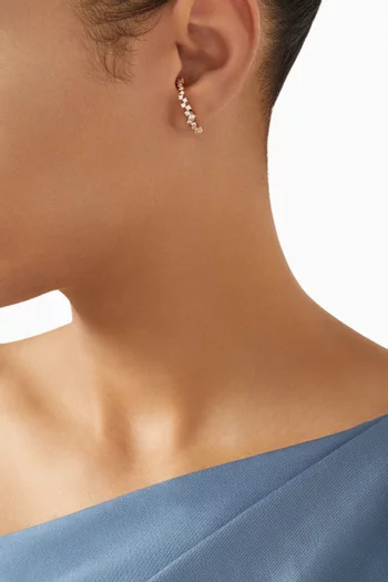 أقراط بتصميم محيط بالأذن مرصعة بالكريستال فضة إسترلينية مطلية بالذهب عيار 18