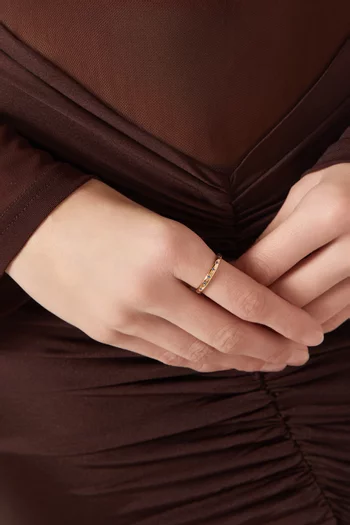 خاتم بنقشة نجوم مرصعة بالكريستال فضة إسترلينية مطلية بالذهب عيار 18