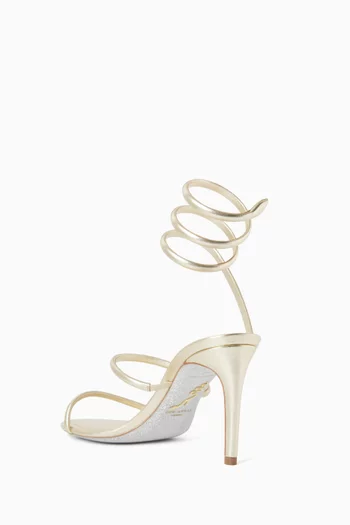 Cleo Metallic 80 Sandals in Leather