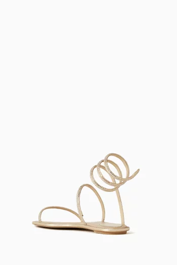 Cleo 10 Crystal-embellished Sandals in Satin