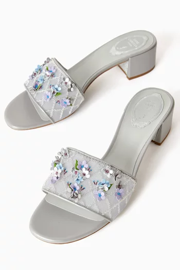 Flora 40 Mules in Satin