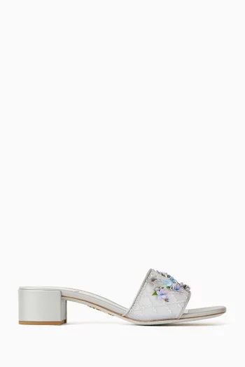 Flora 40 Mules in Satin