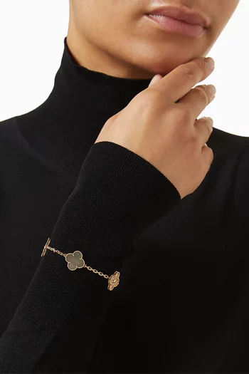 Unused Vintage Alhambra 5 Motifs Bracelet in 18kt Rose Gold