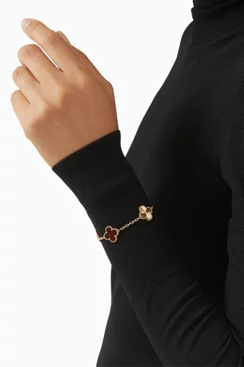 Unused Vintage Alhambra 5 Motifs Bracelet in 18kt Rose Gold