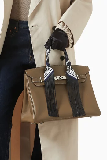 Unused Twilly Fringe Scarf in Silk & Leather