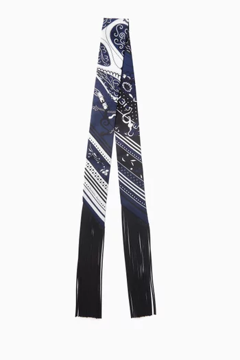 Unused Twilly Fringe Scarf in Silk & Leather