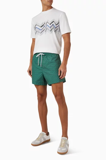 تي شيرت بخطوط متعرجة كبيرة الحجم قطن