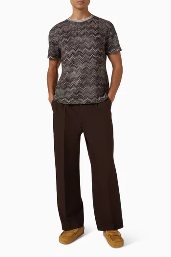 تي شيرت بنقشة جلد أفعى بألوان متدرجة مزيج قطن