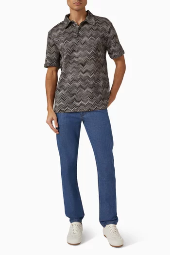 Dégradé Snake Pattern Polo Shirt