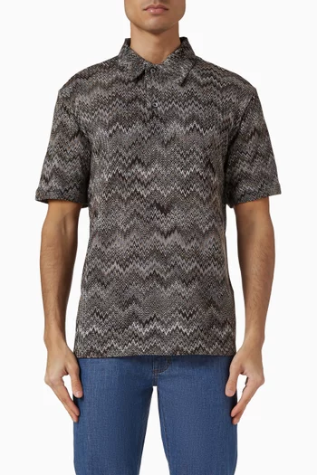 Dégradé Snake Pattern Polo Shirt