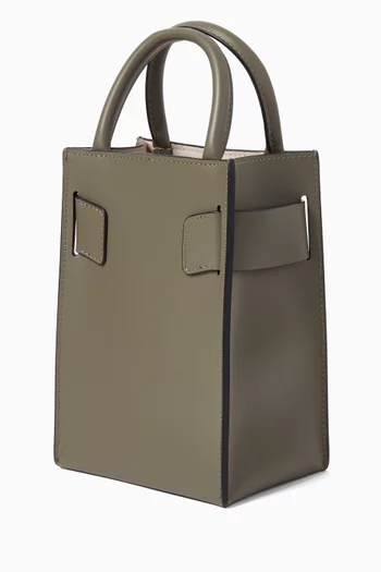 BOBBY TOURIST TOP HANDLE BAG WITH BELT STRAP DETAIL IN CALFSKIN LEATHER, WITH CROSSBODY STRAP:KHAKI:One Size|219018591