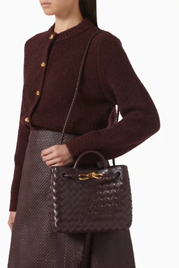 حقيبة أنديامو صغيرة بيد علوية جلد مجدول