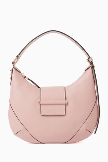 Bar Hobo Shoulder Bag in Leather