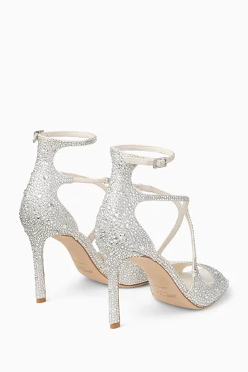 Azia 95 Sandals in Crystal-embellished Satin
