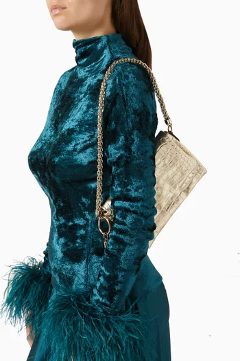 حقيبة كتف كالي بغطاء قلاب جلد