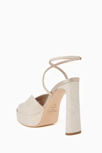 Karli 125 Platform Sandals in Glitter Leather