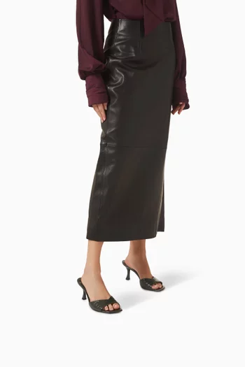 حذاء سكاي مفتوح من الخلف بكعب 70 مم جلد بنقشة جلد التمساح