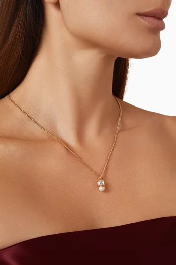 JC Pearl Cube Necklace in Metal