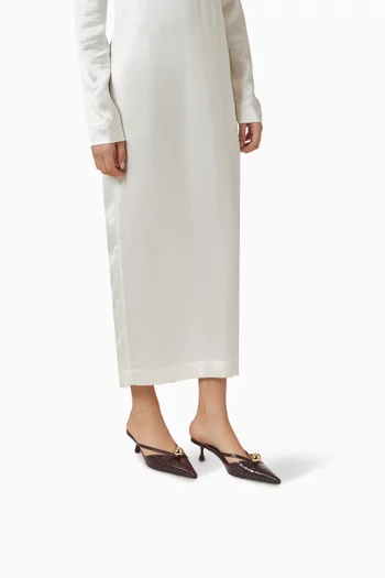 حذاء سانا مفتوح من الخلف بكعب 50 مم جلد