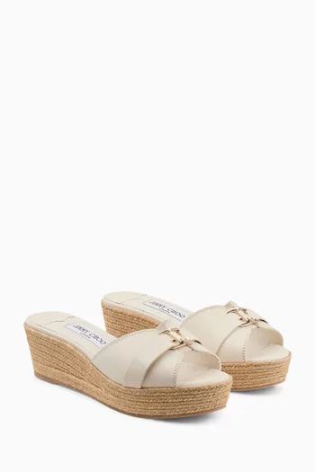 Leda 50 Mule Wedges in Nappa