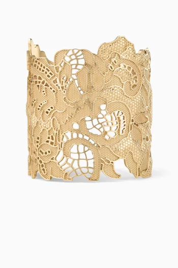 Lace Cut-out Cuff in Gold-tone Brass