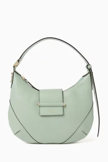 Bar Hobo Shoulder Bag in Leather