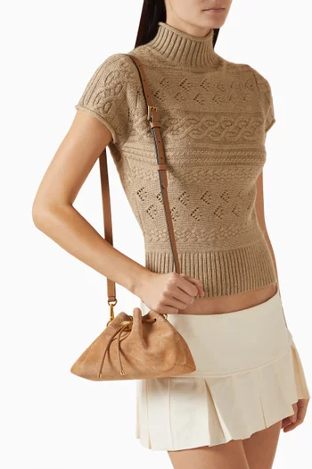 Small Cinch Bag in Suede