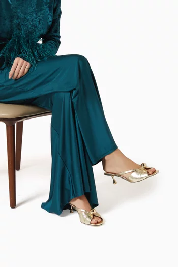 حذاء مفتوح سيفا بلون ذهبي وكعب 50 مم