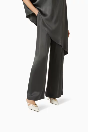 حذاء سانا مفتوح من الخلف بكعب 50 مم جلد