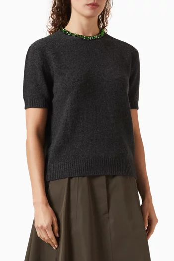 Embellished Sweater in Cashmere-wool