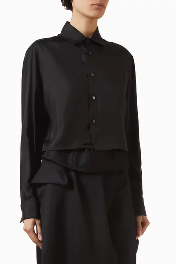 قميص قصير حرير وتويل