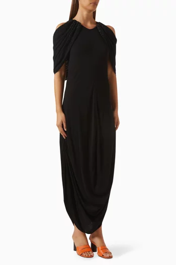 Bead-embellished Dress in Crepe