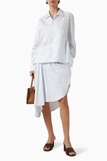 Asymmetric Draped Shirt in Cotton