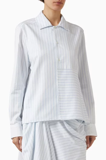 Asymmetric Draped Shirt in Cotton