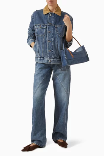 Corduroy Collar Jacket in Denim