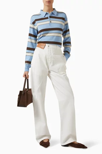 Knit Rugby Polo in Cotton Blend