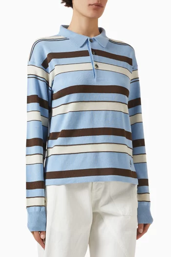 Knit Rugby Polo in Cotton Blend