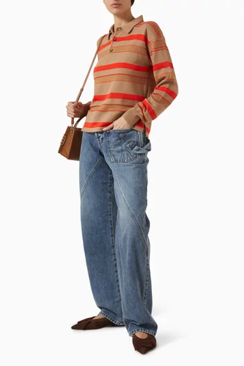 Knit Rugby Polo in Cotton Blend