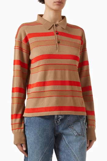 Knit Rugby Polo in Cotton Blend