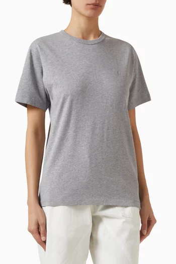 تي شيرت مطرز بمرساة قطن