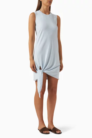 Knot-hem Dress in Cotton Blend