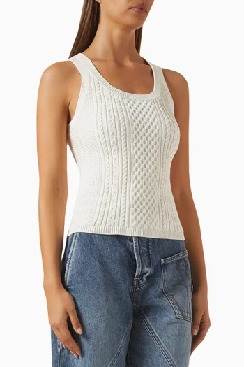Cable-knit Tank Top in Viscose Blend